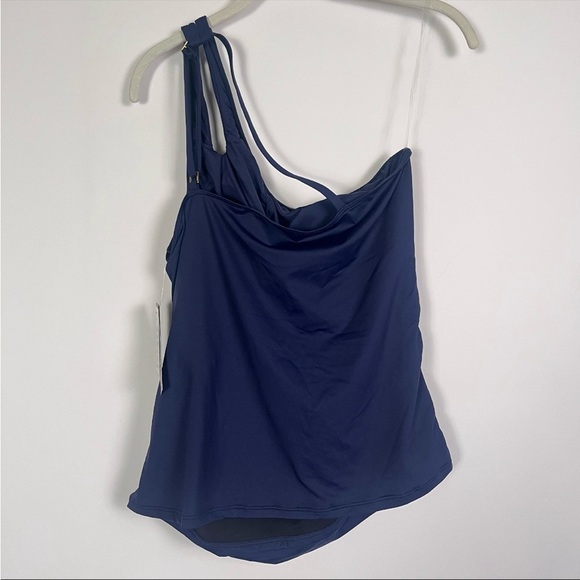 La Blanca Island Goddess Tankini Top Indigo Blue Sz 16 NWT - Picture 3 of 9